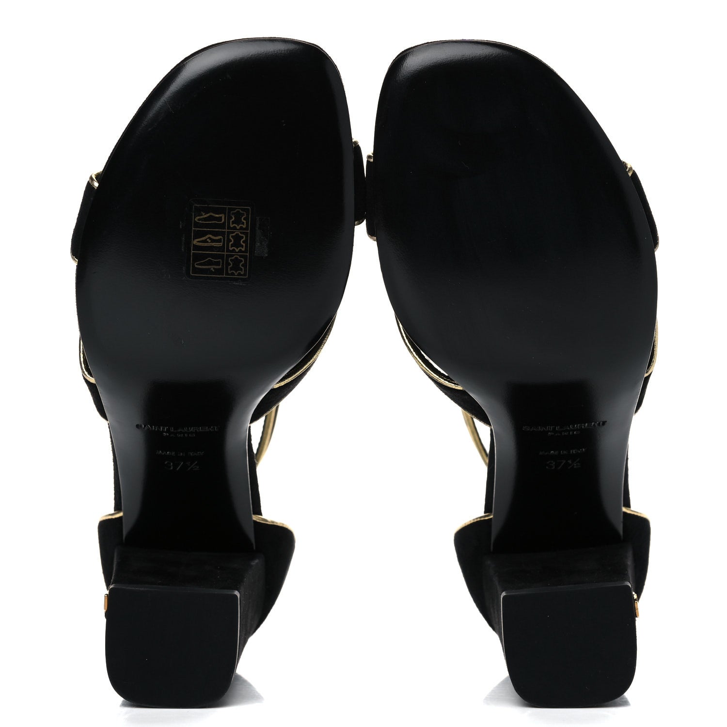 Saint Laurent Suede Babies Sandals 37.5 Black 5 of 11
