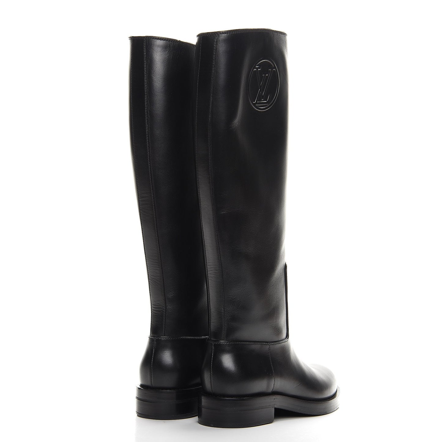 Calfskin Overdrive Flat High Boots 35 Black