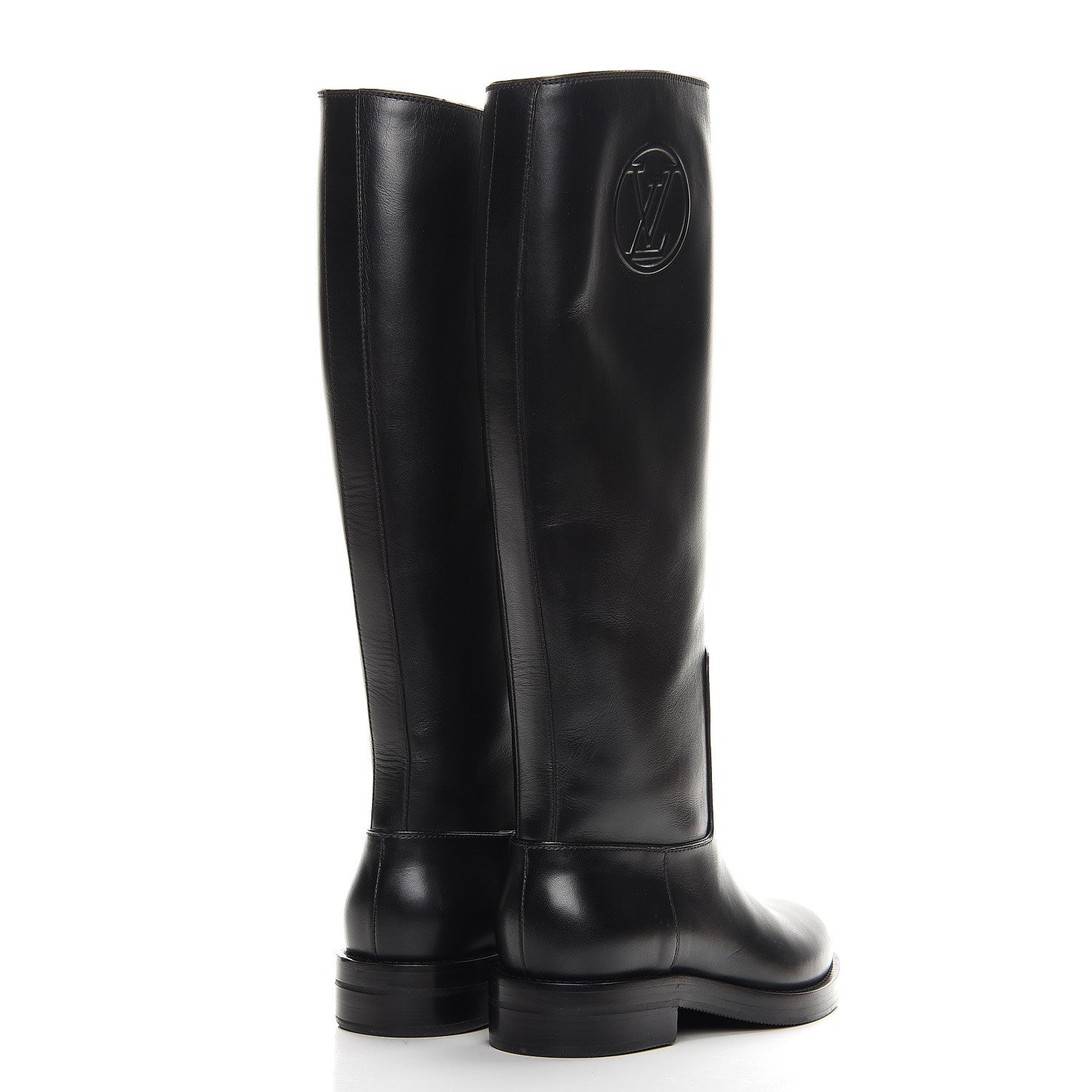 Louis Vuitton Calfskin Overdrive Flat High Boots 35 Black 4 of 6
