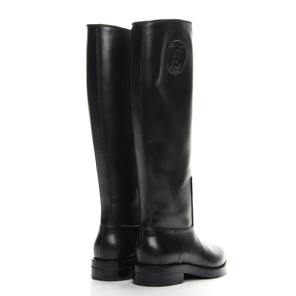 Louis Vuitton Calfskin Overdrive Flat High Boots 35 Black 4 of 6