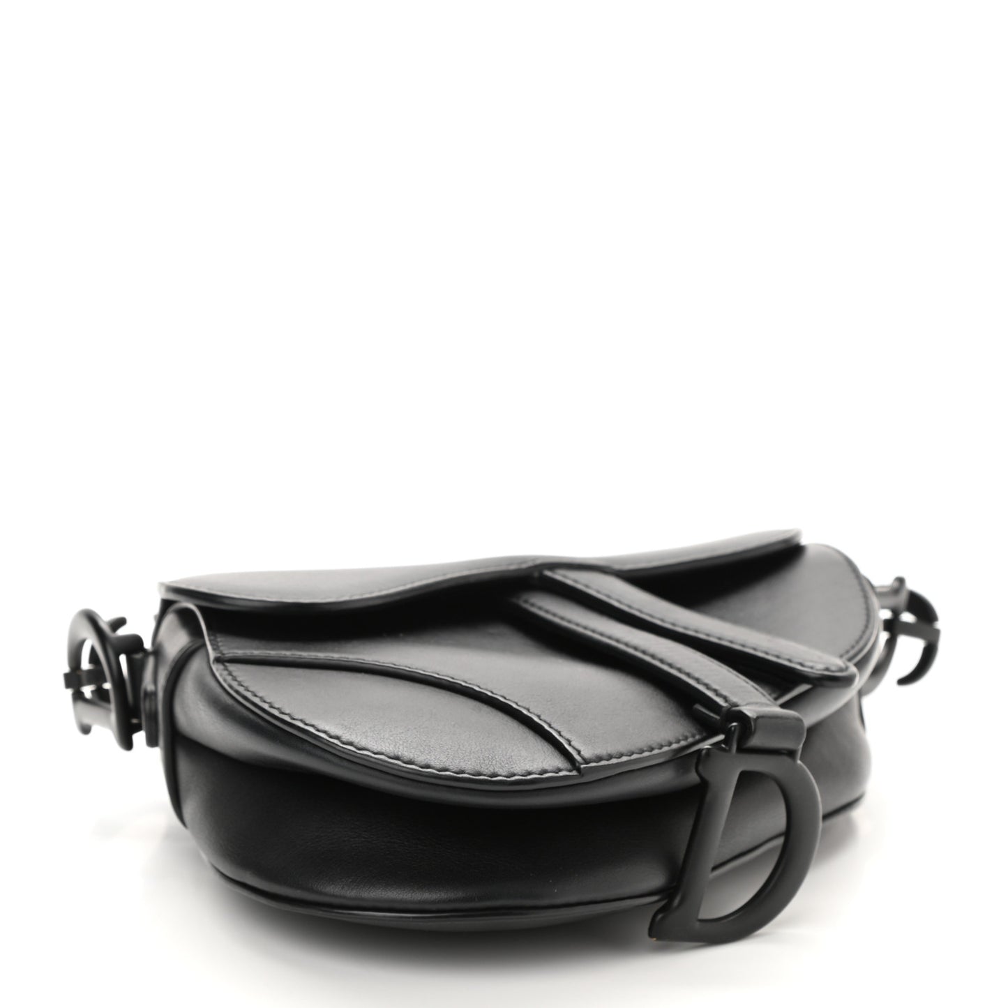 Ultra Matte Calfskin Mini Saddle Bag Black