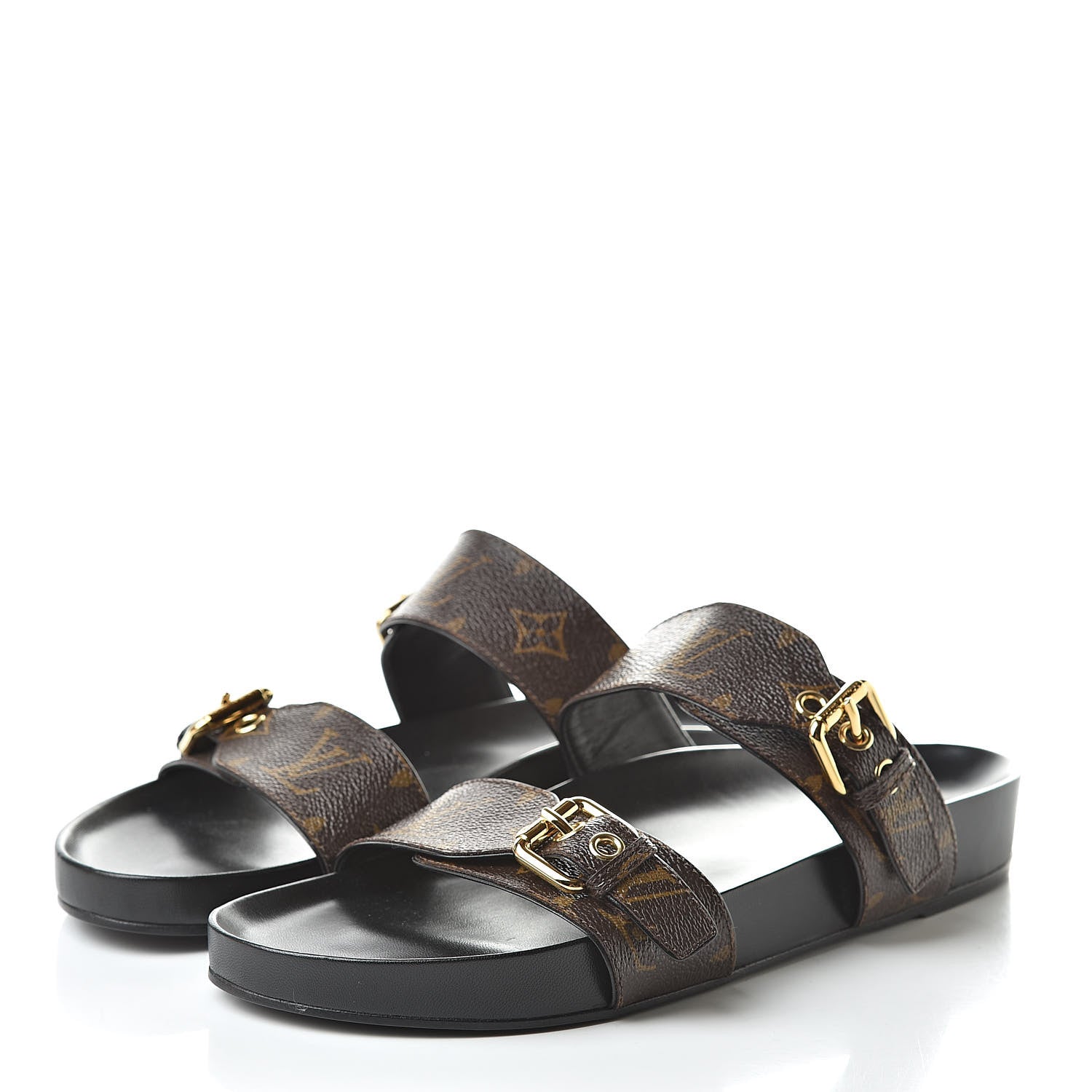 Louis Vuitton Monogram Bom Dia Mule Sandals 39.5 Black 3 of 8