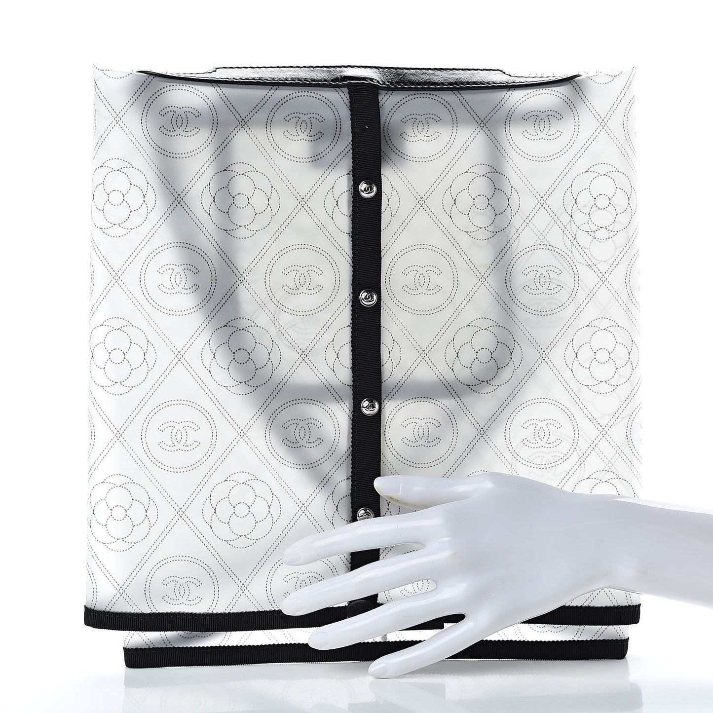 PVC Calfskin Coco Bag Raincoat White Black