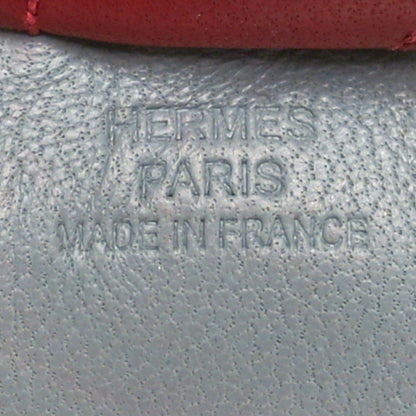 Hermes Milo Lambskin Grigri Rodeo Horse Bag Charm PM Bleu Glacier Curry Rouge H 3 of 5