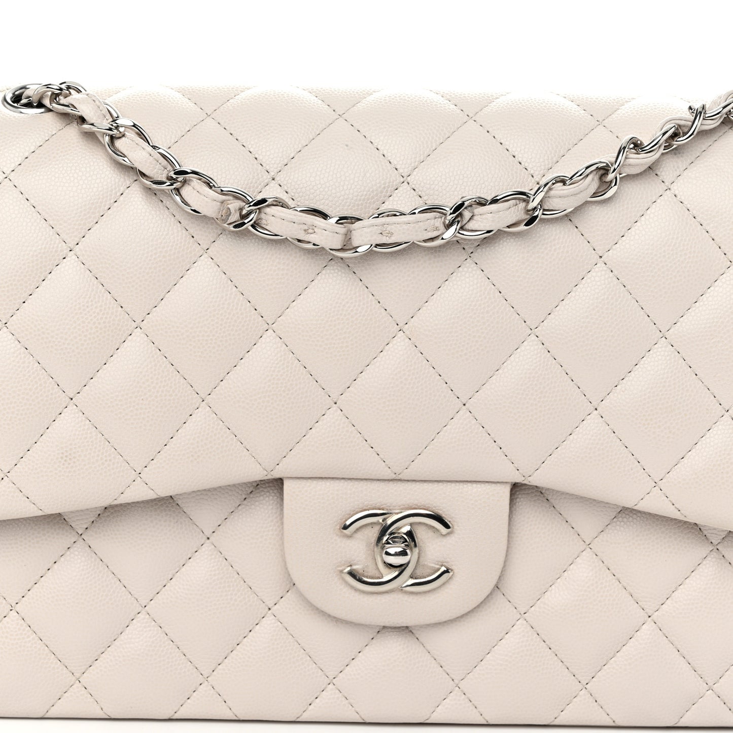 Quilted Jumbo Double Flap Ivory