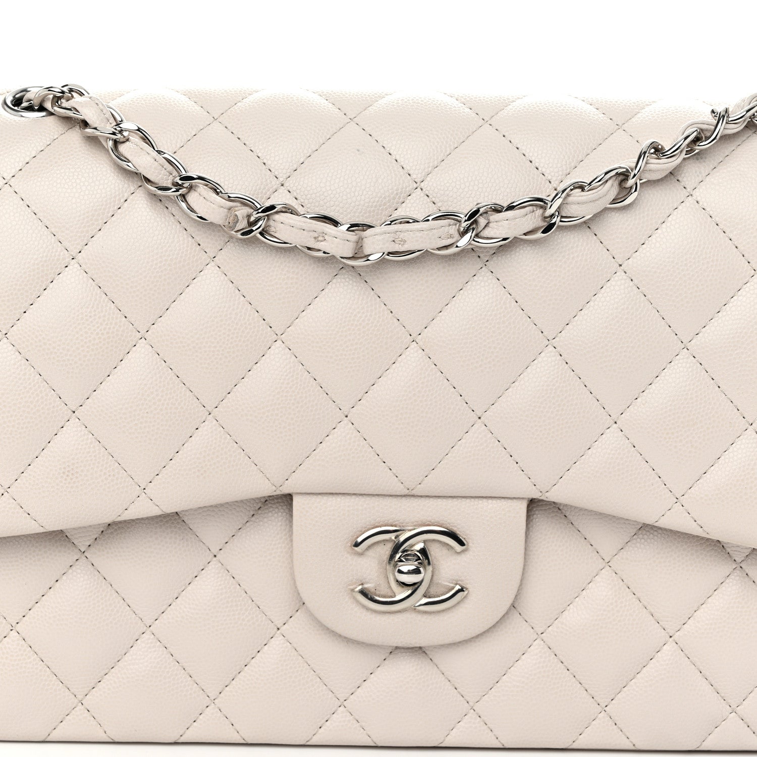 Chanel Quilted Jumbo Double Flap Ivory 8 of 11