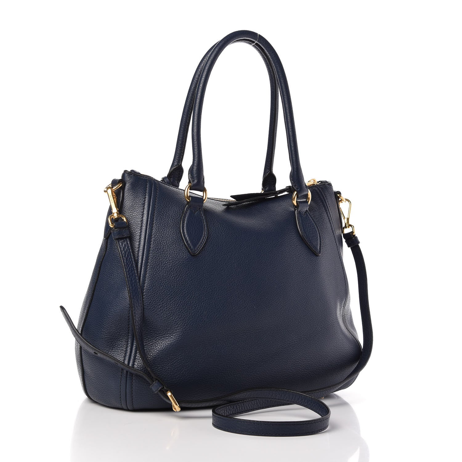 Prada Vitello Daino Shoulder Bag Baltico 3 of 10