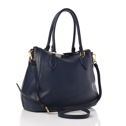 Prada Vitello Daino Shoulder Bag Baltico 3 of 10