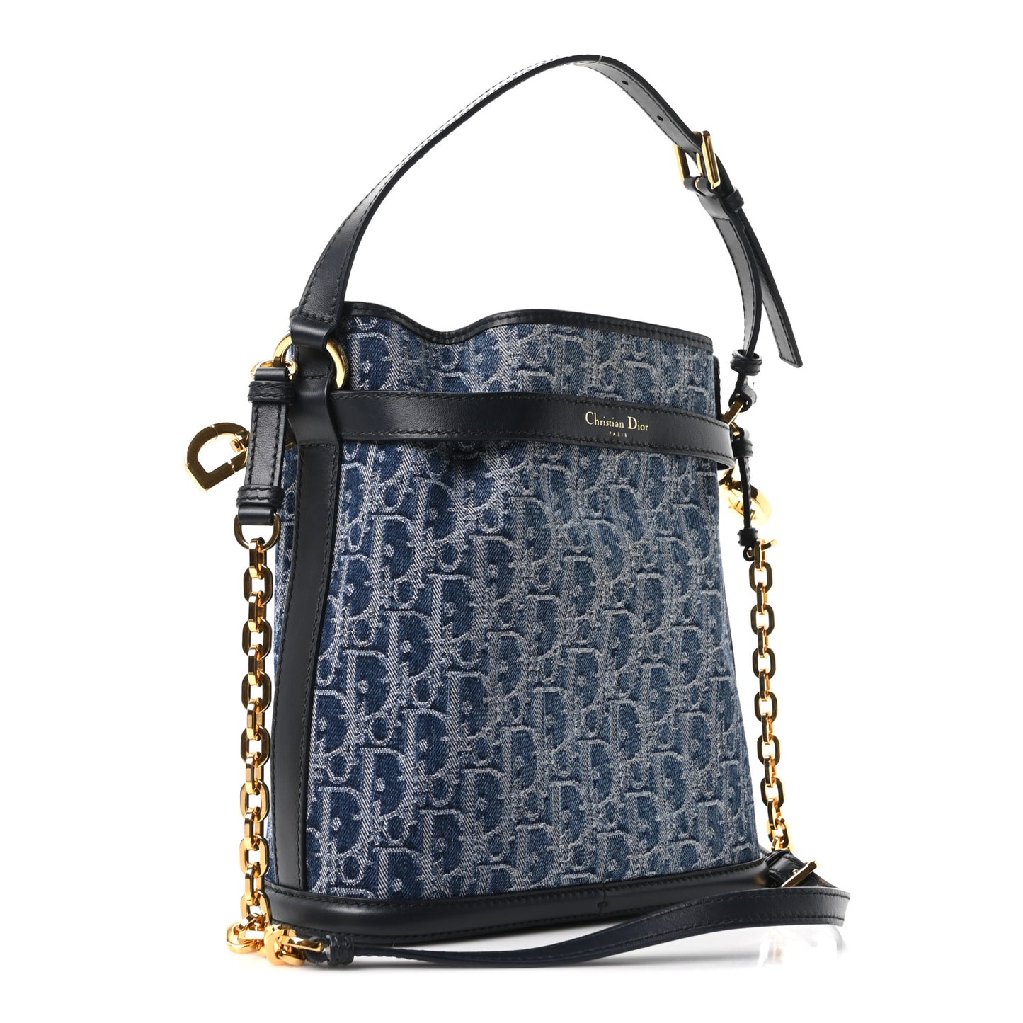 Denim Jacquard Oblique C'est Dior Bucket Bag Blue