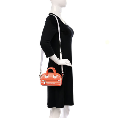 Christian Dior Calfskin Micro Dior Vibe Zip Bowling Bag Orange White 2 of 8