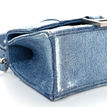 Balenciaga Nappa Denim Printed Hourglass Top Handle Bag XS Denim Blue 8 of 9