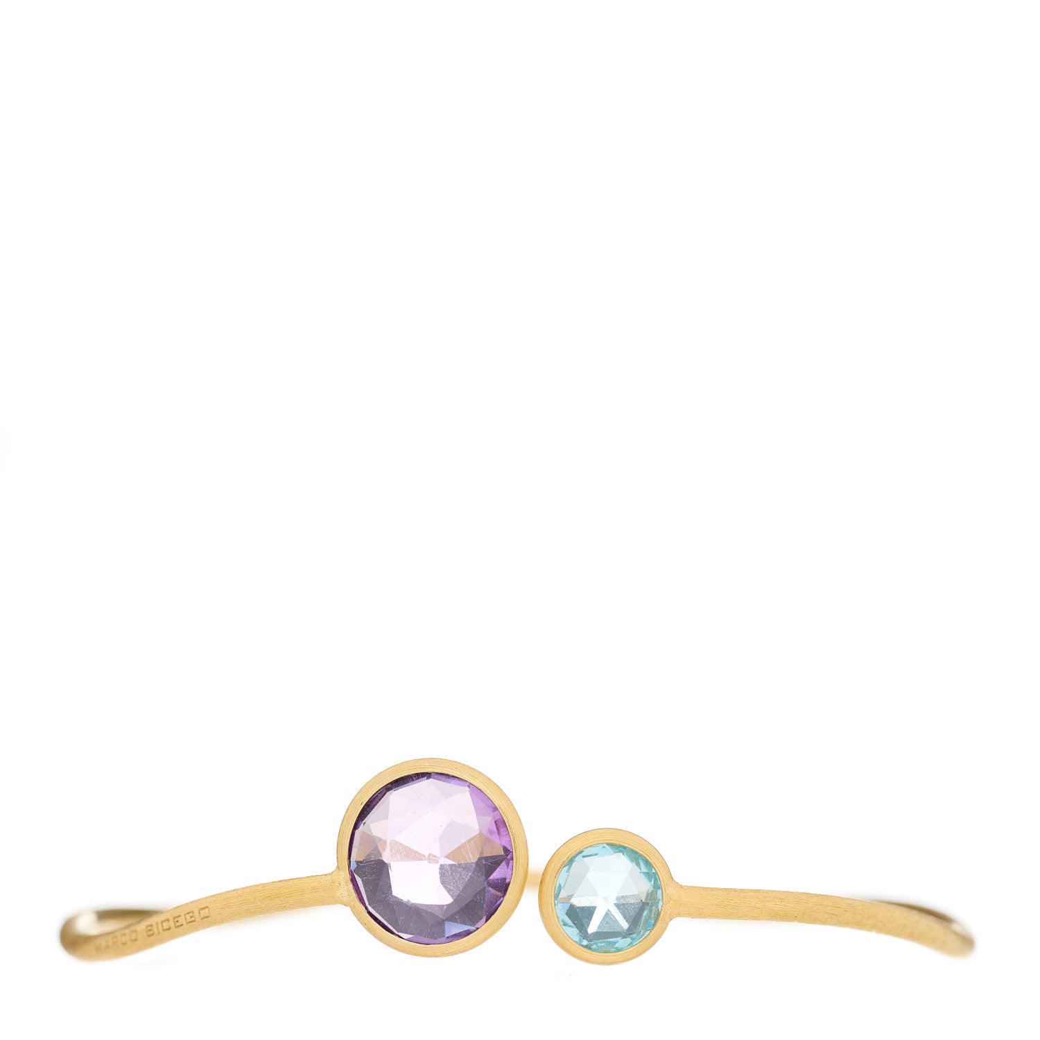 Marco Bicego 18K Yellow Gold Amethyst Blue Topaz Jaipur Bangle Bracelet 1 of 7
