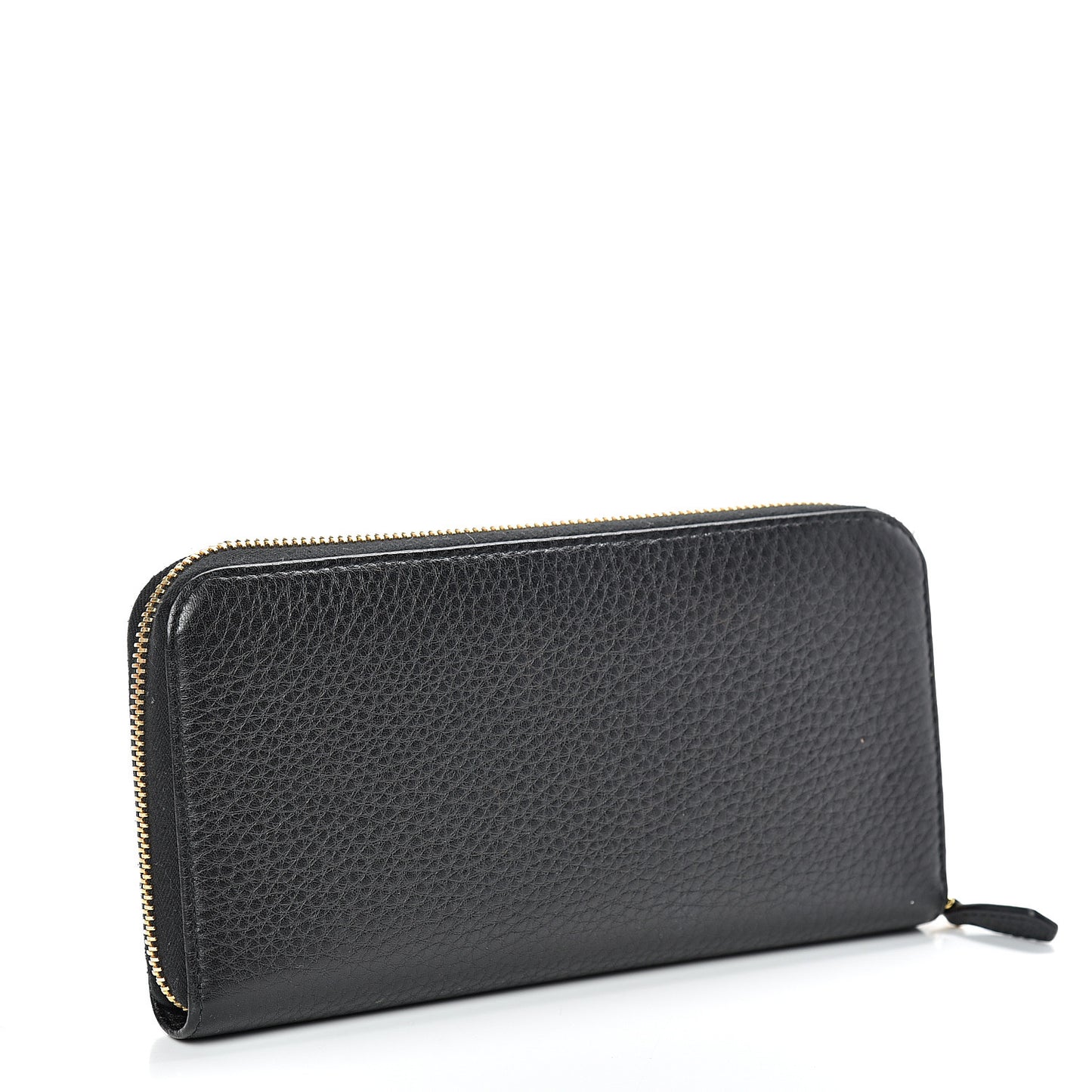 Vitello Daino Zip Around Wallet Black