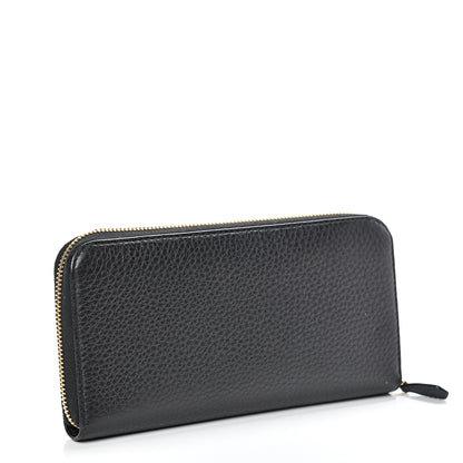 Prada Vitello Daino Zip Around Wallet Black 2 of 10