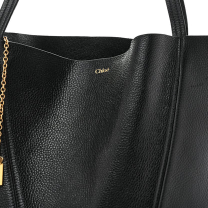 Chloe Grained Calfskin Large Spin Tote Black 8 of 13