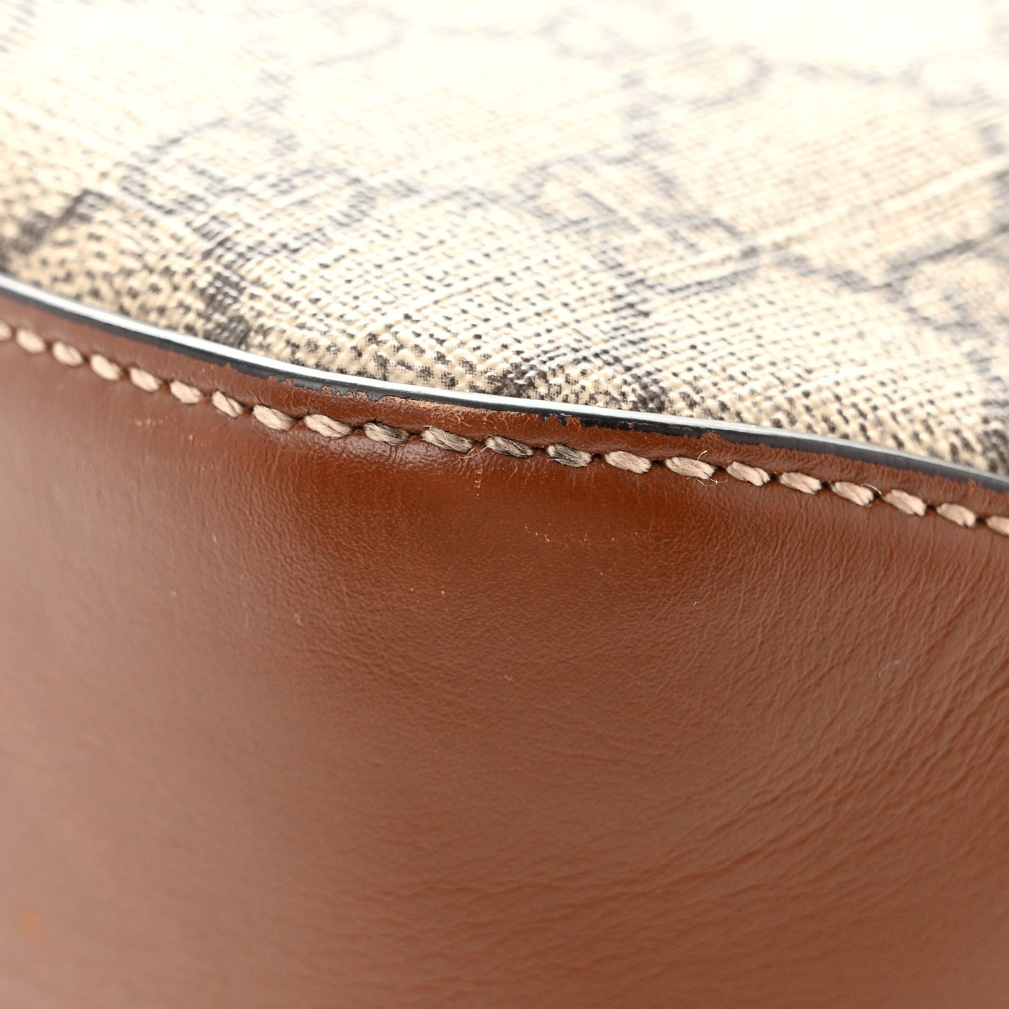 GG Supreme Monogram Large Linea A Hobo Light Brown