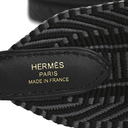 Hermes Toile Swift 50mm Sangle Cavale Shoulder Strap Black Gris Misty 4 of 5