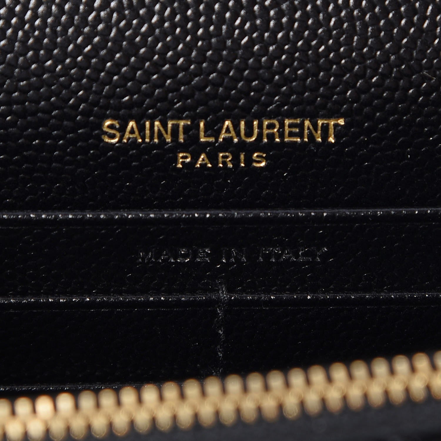 Saint Laurent Grain De Poudre Matelasse Chevron Monogram Envelope Chain Wallet Black 6 of 7