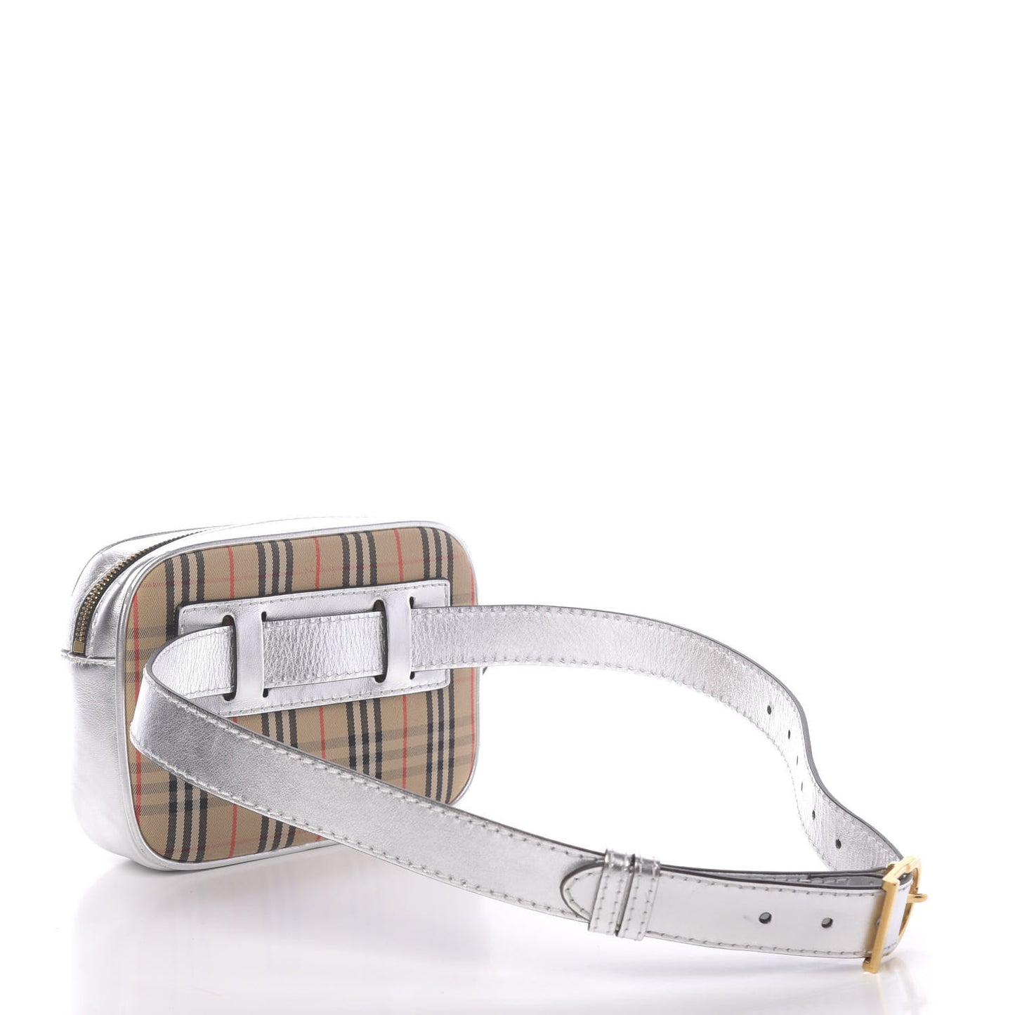 Smooth Calfskin 1983 Knight Check Link Bum Bag Silver