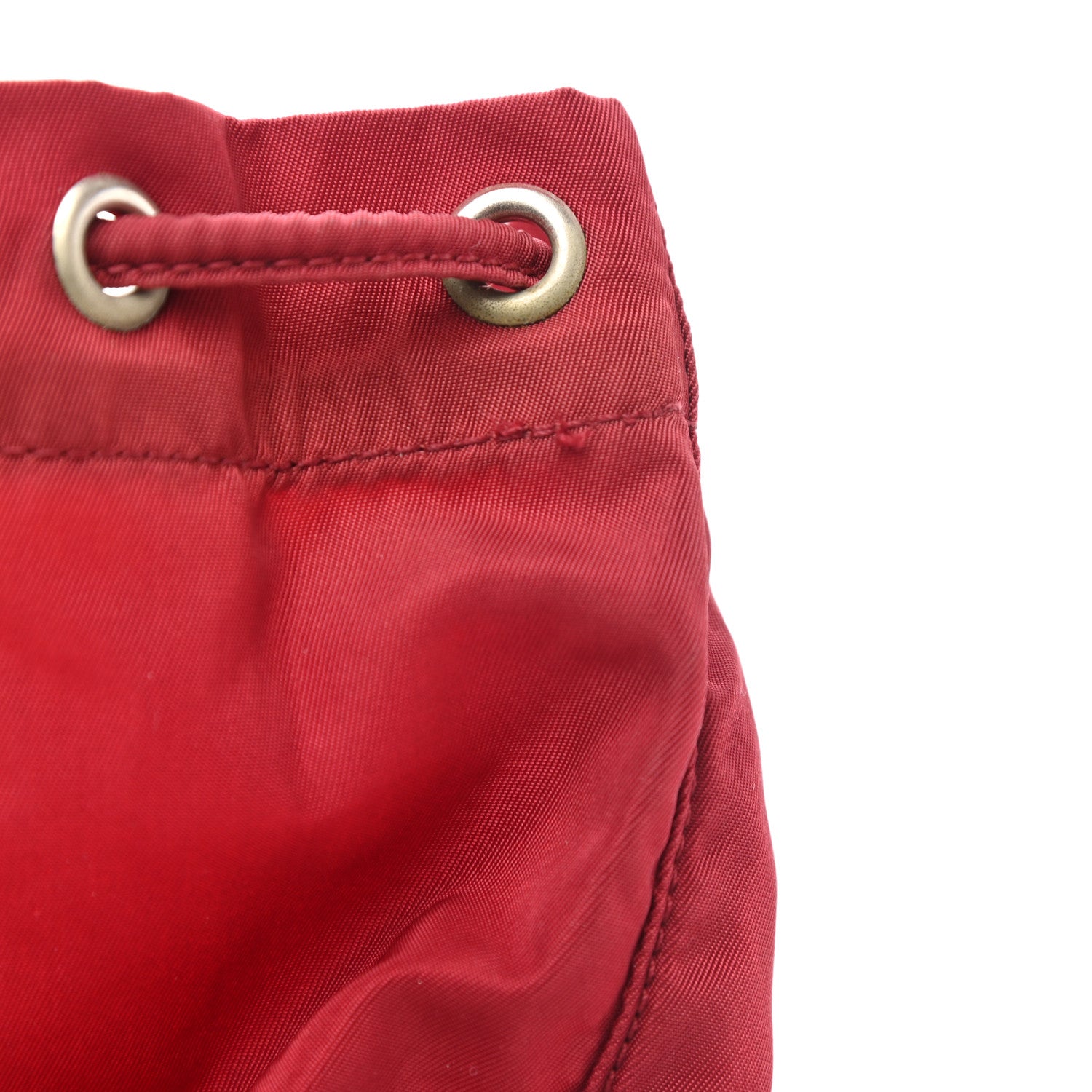 Prada Nylon Vela Drawstring Pouch Rosso 8 of 8