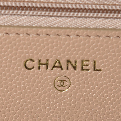 Chanel Caviar Quilted Wallet On Chain WOC Beige 8 of 11