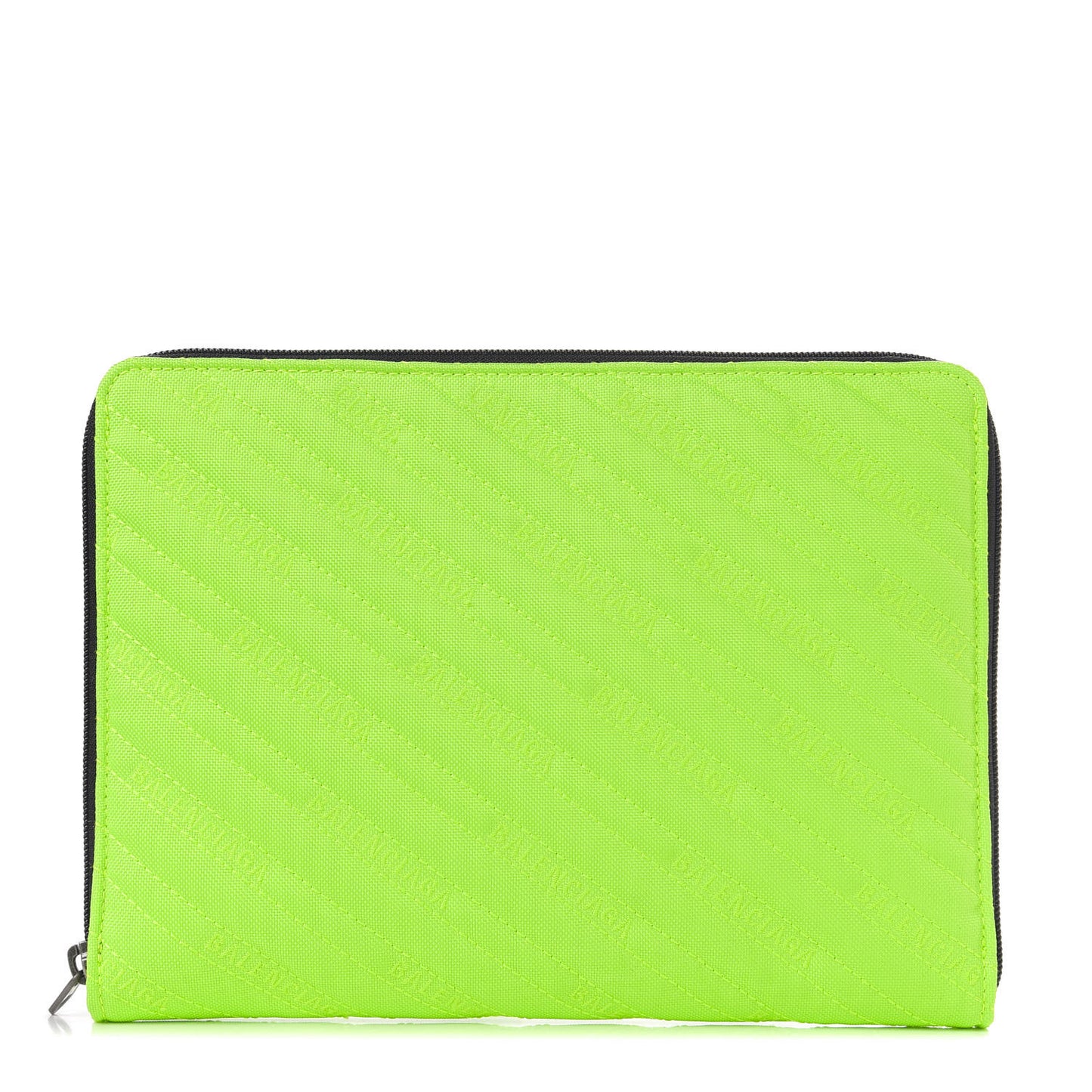 Nylon Logo Matelasse Explorer Zip Around Tablet Pouch Light Fluo Green
