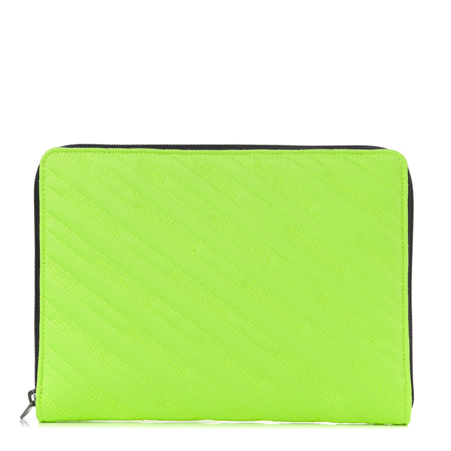 Balenciaga Nylon Logo Matelasse Explorer Zip Around Tablet Pouch Light Fluo Green 2 of 12