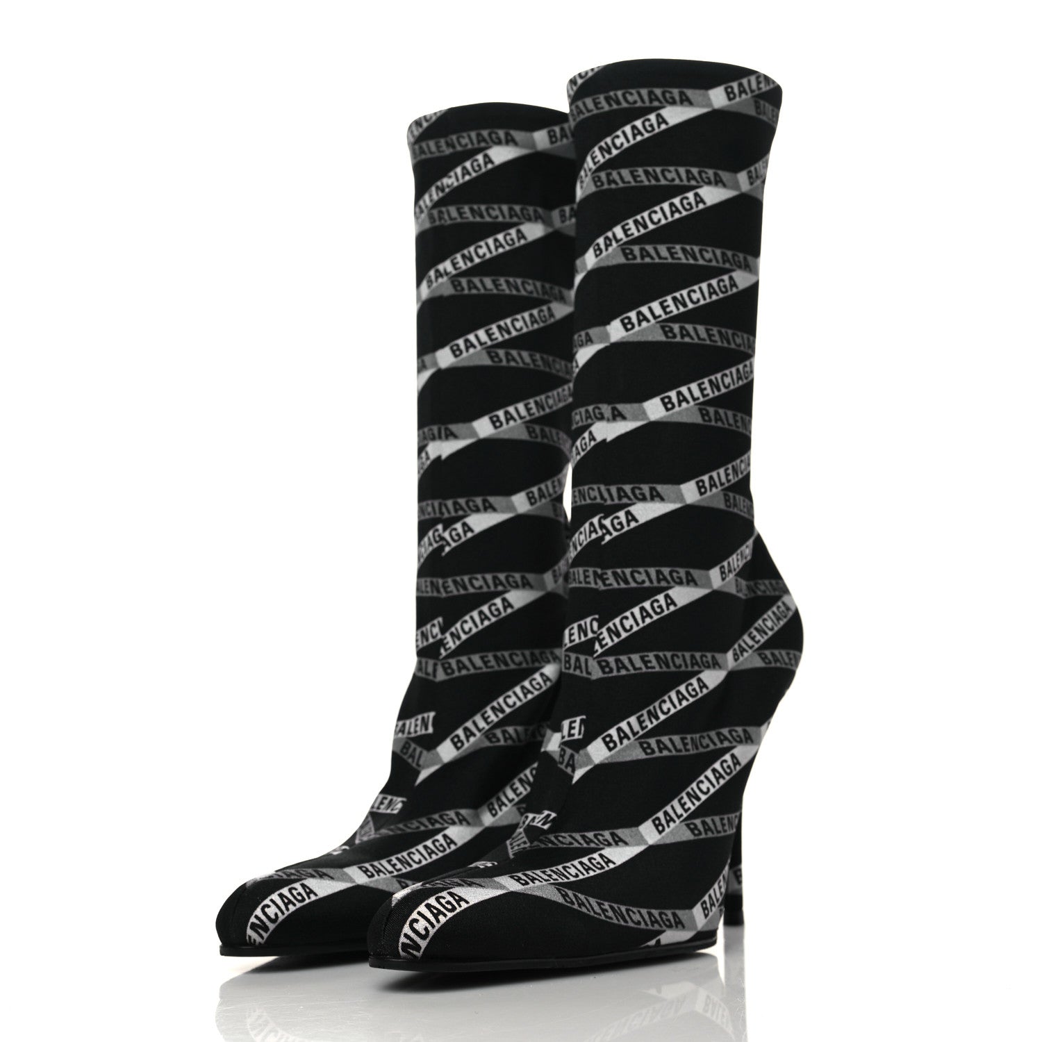Balenciaga Spandex Losange Monogram 110mm Booties 37 Gris Black 3 of 7