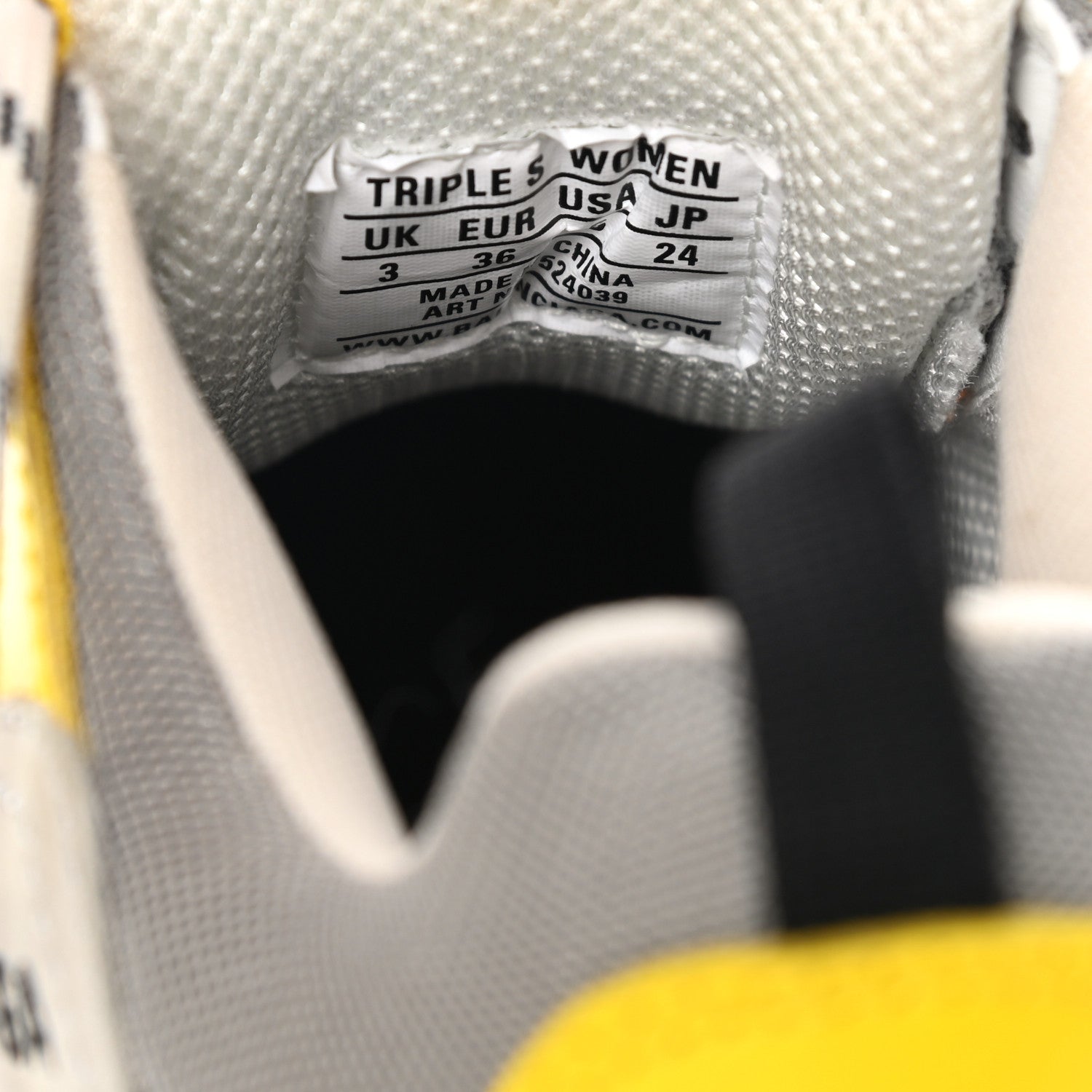 Balenciaga Fabric Mesh Womens Triple S Sneakers 36 Yellow Grey White 8 of 8