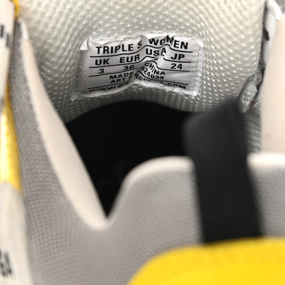 Balenciaga Fabric Mesh Womens Triple S Sneakers 36 Yellow Grey White 8 of 8