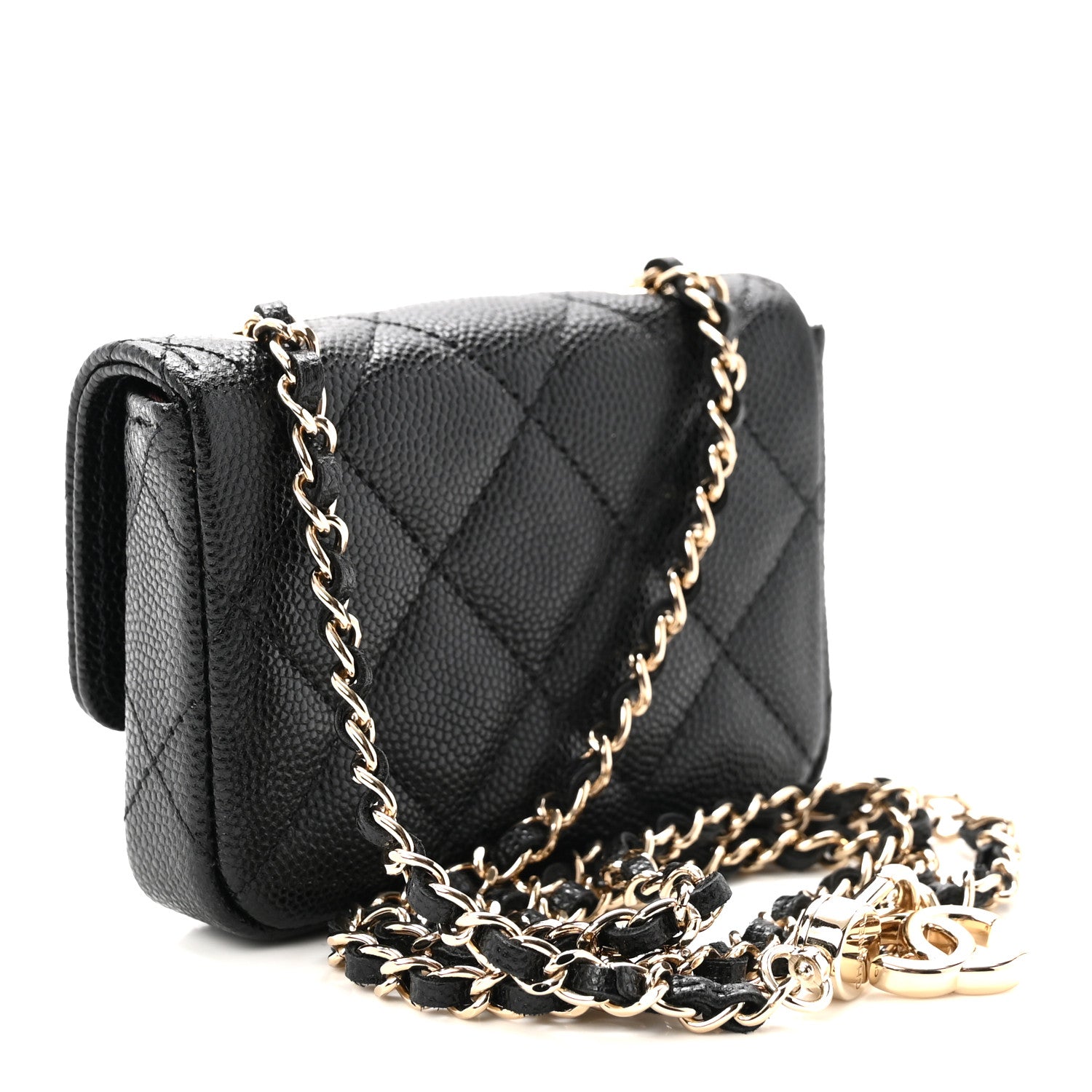Chanel Caviar Quilted Mini Chain Belt Bag Black 2 of 9