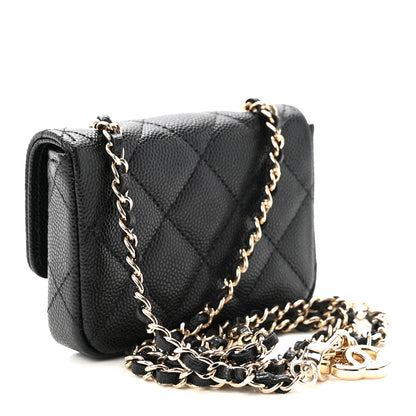 Chanel Caviar Quilted Mini Chain Belt Bag Black 2 of 9