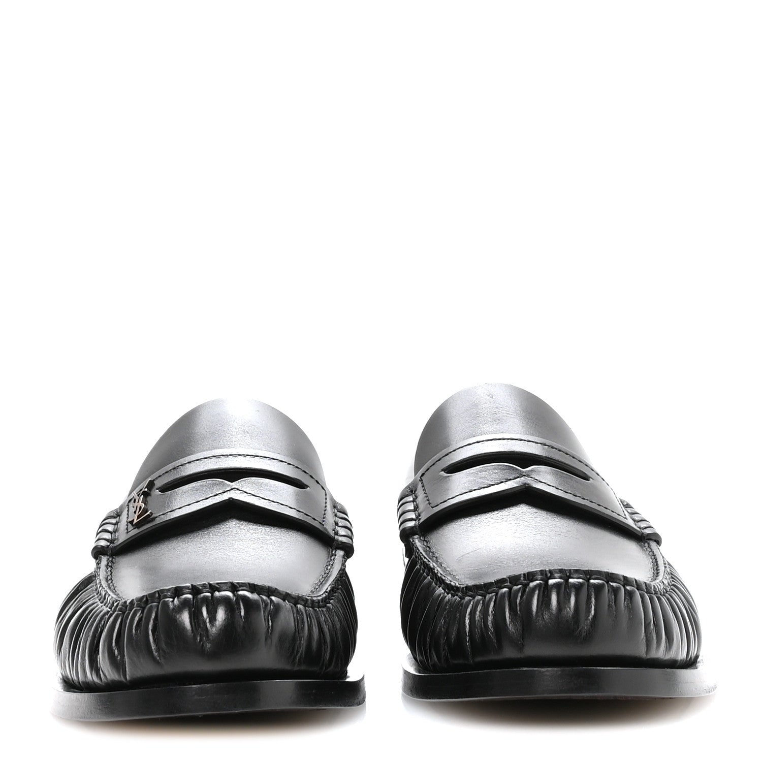Saint Laurent Calfskin Penny Loafers 39 Black 3 of 9