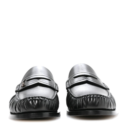 Saint Laurent Calfskin Penny Loafers 39 Black 3 of 9