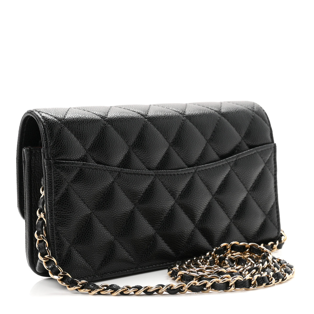 Chanel Caviar Quilted Flap Phone Holder With Chain Black 3 of 12