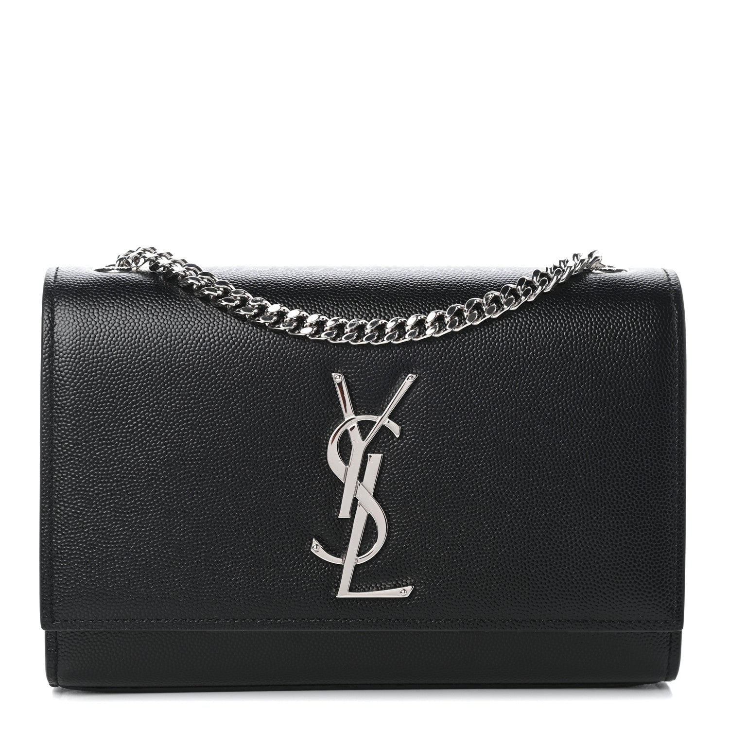 Saint Laurent Grain De Poudre Small Monogram Kate Satchel Black 1 of 9