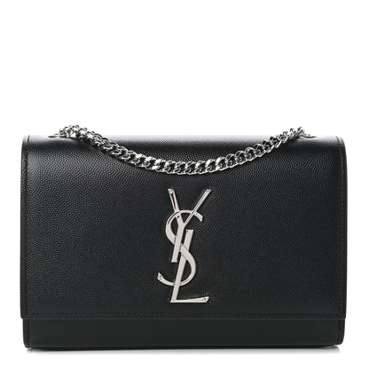 Saint Laurent Grain De Poudre Small Monogram Kate Satchel Black 1 of 9