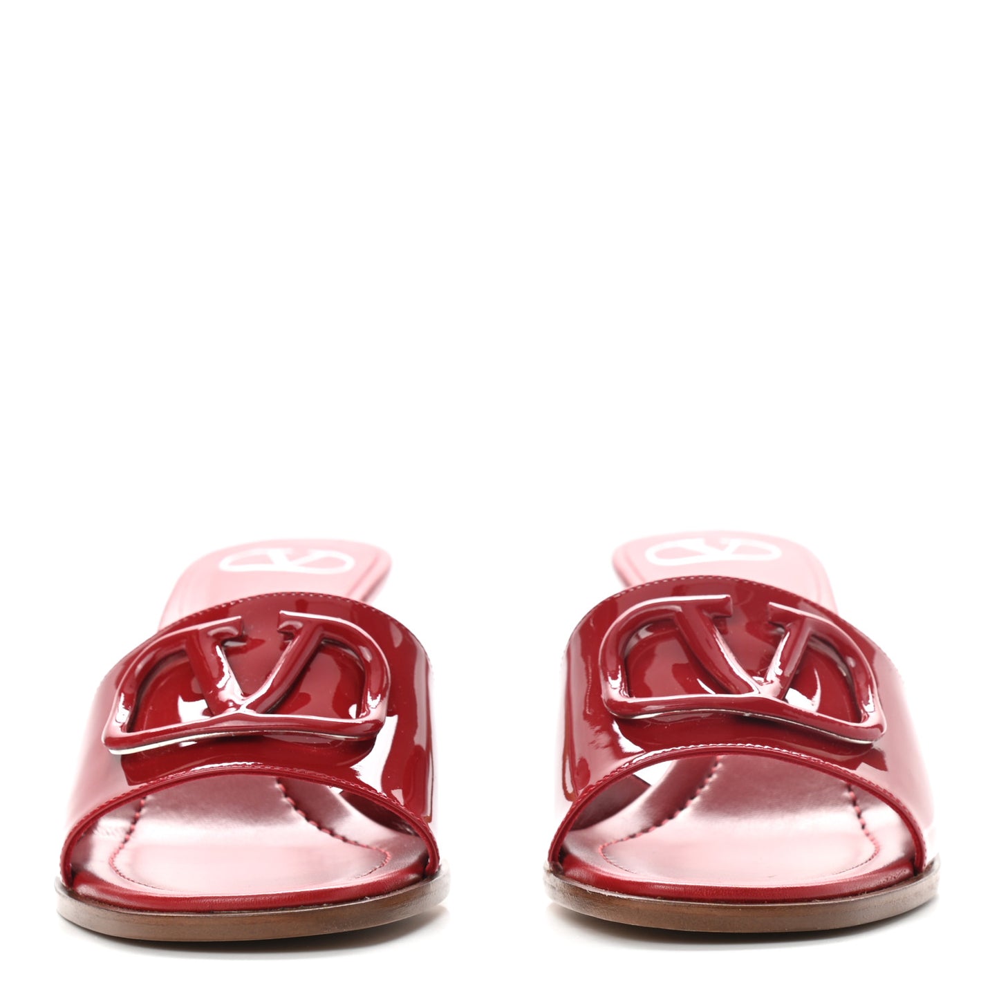 Patent VLogo 65mm Slide Sandals 39.5 Rosso Valentino