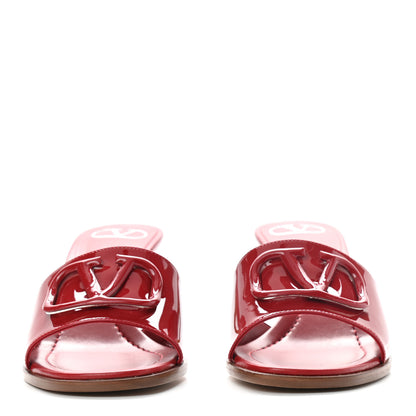 Valentino Garavani Patent VLogo 65mm Slide Sandals 39.5 Rosso Valentino 2 of 8