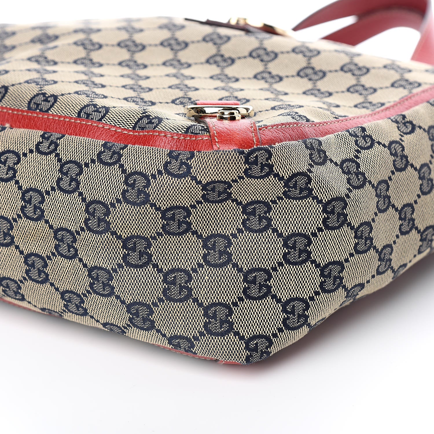 Gucci Monogram Abbey Small Tote Navy Red 9 of 13