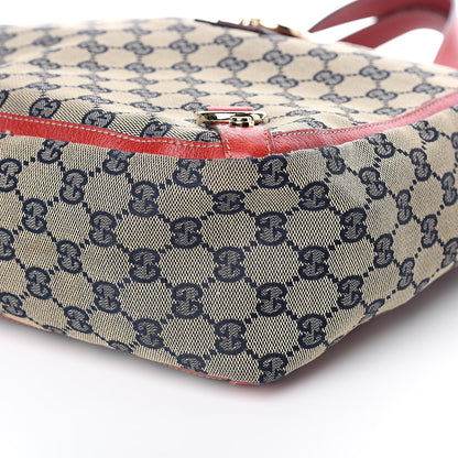 Gucci Monogram Abbey Small Tote Navy Red 9 of 13