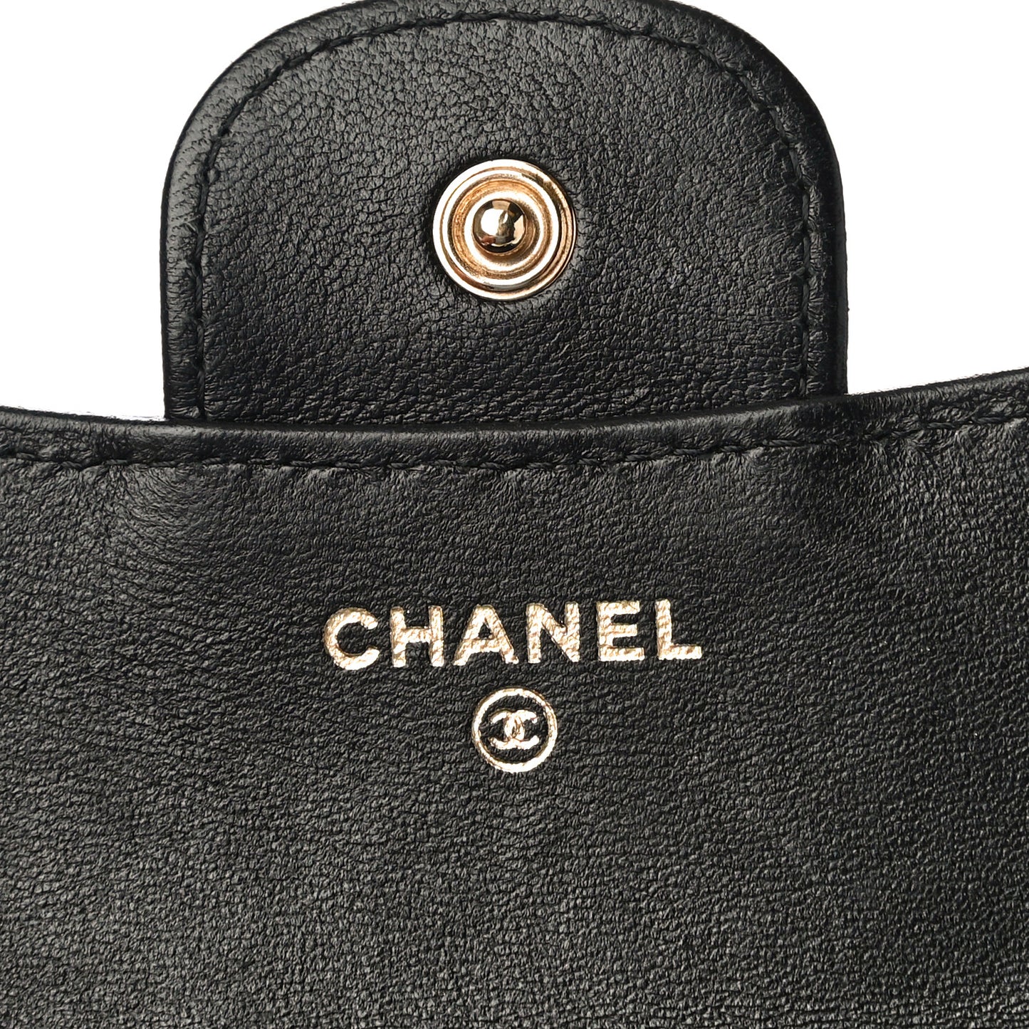 Lambskin Quilted Top Handle Flap Coin Purse With Chain Black