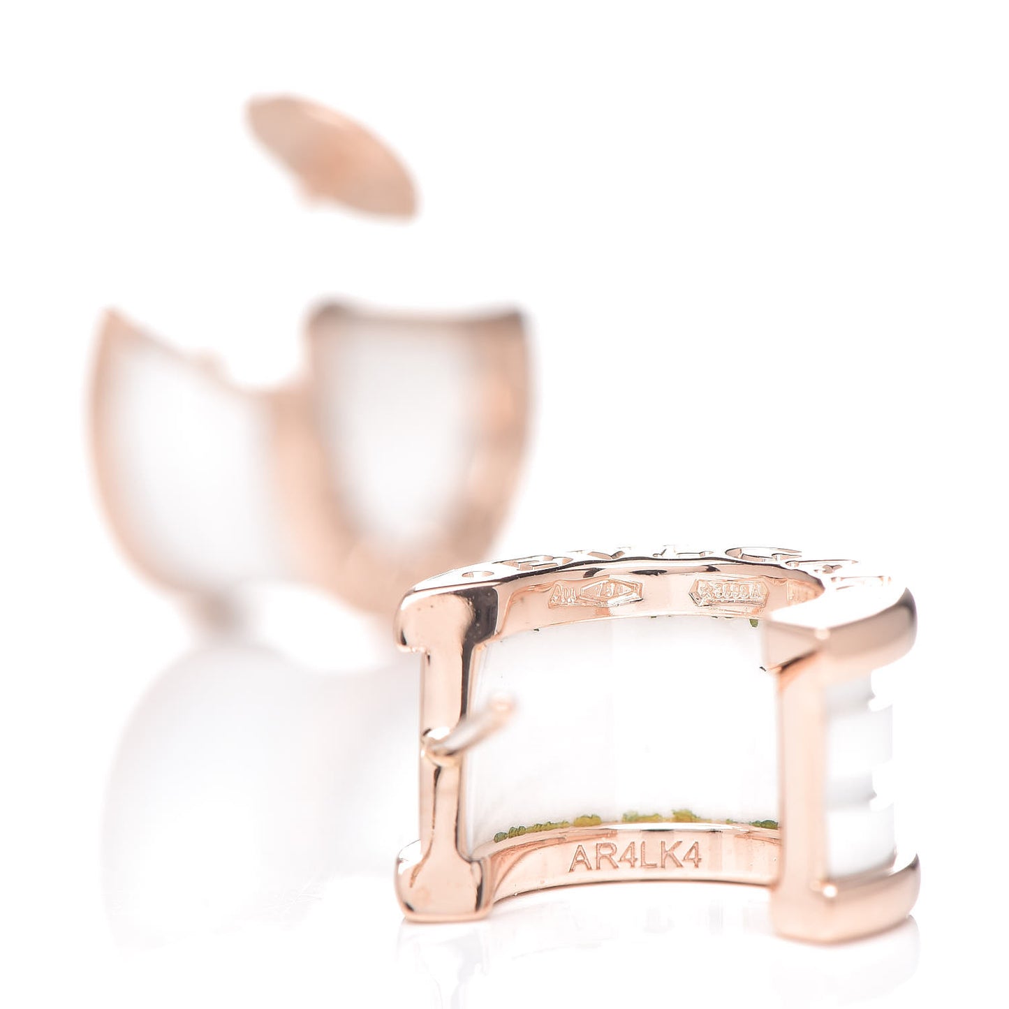 18K Rose Gold White Ceramic B.Zero1 Hoop Earrings