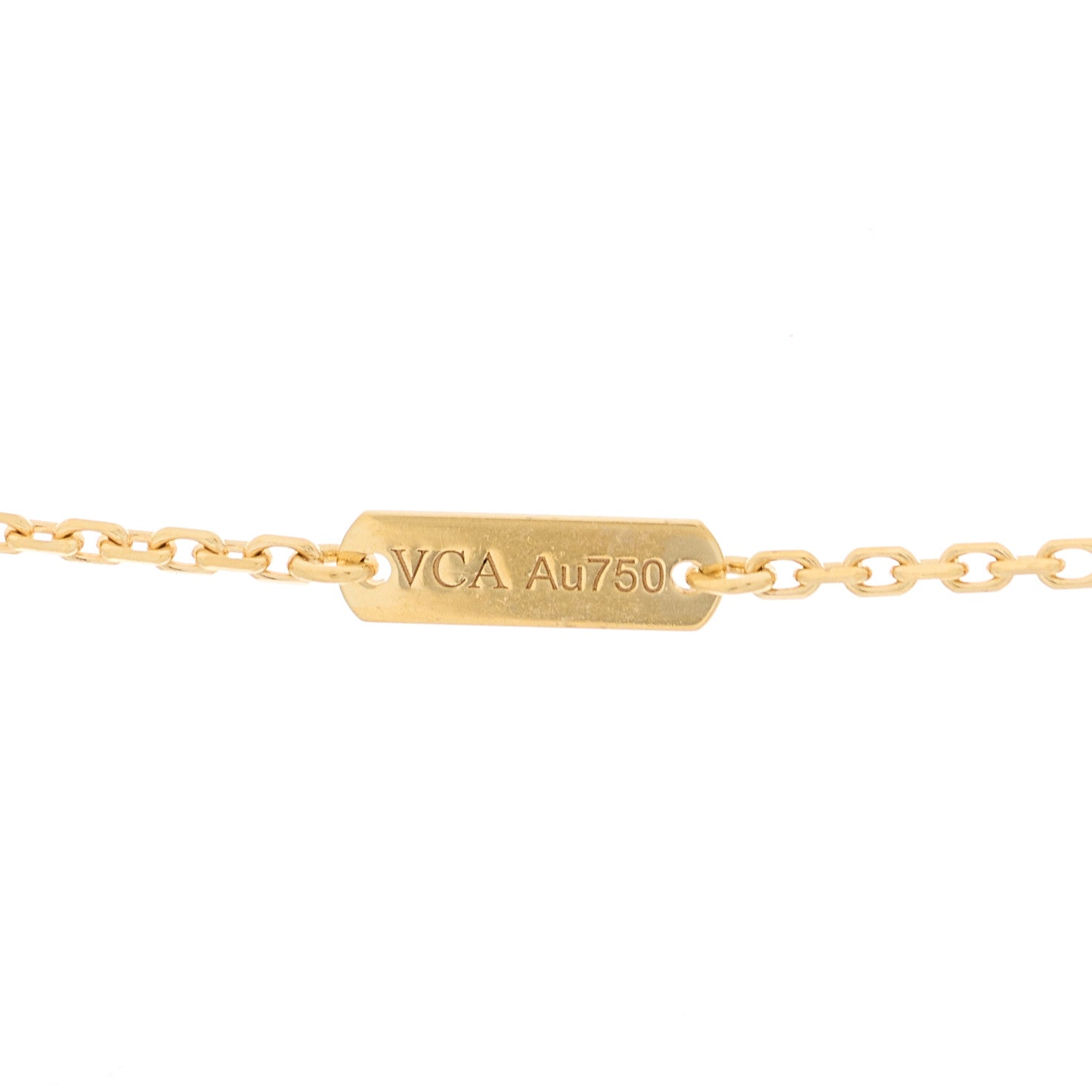 Van Cleef & Arpels 18K Yellow Gold Mother of Pearl Vintage Alhambra Pendant Necklace 4 of 6