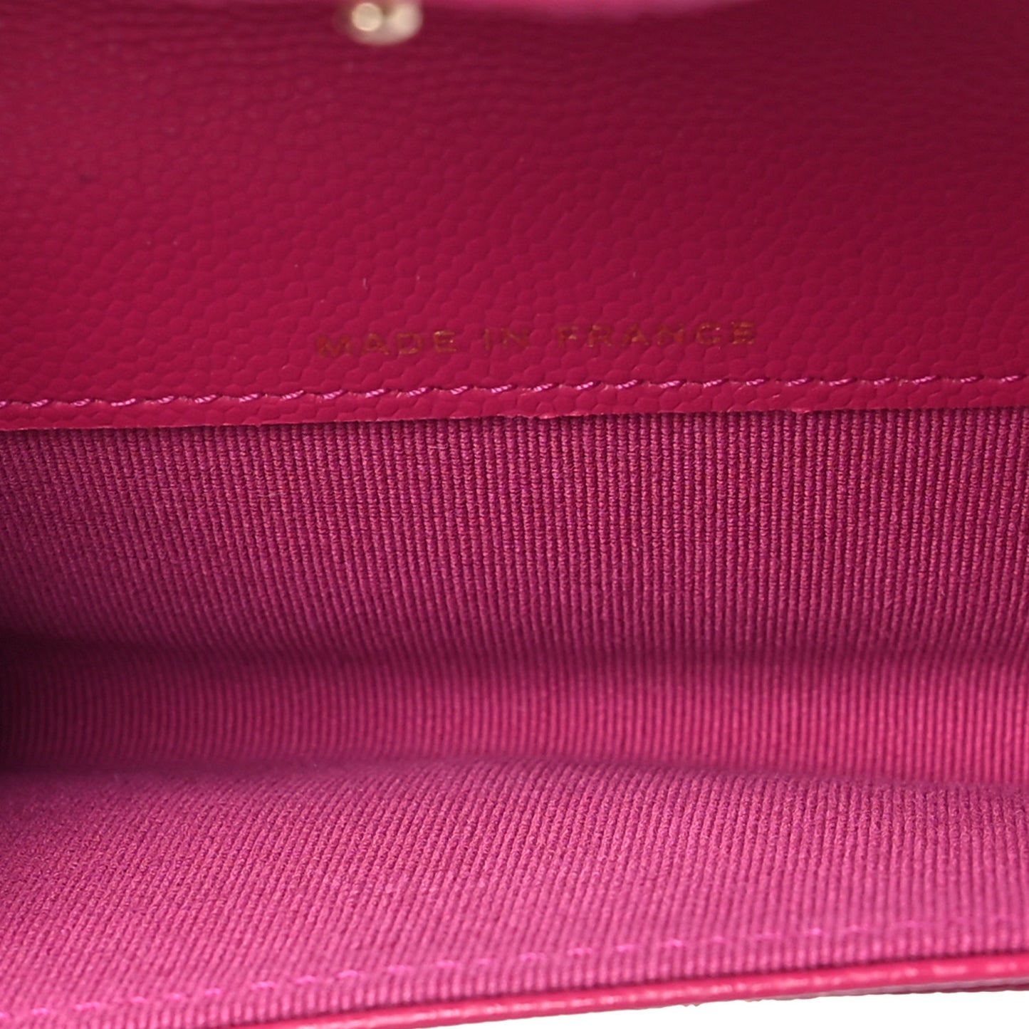 Caviar Quilted Flap Card Holder Wallet Dark Pink