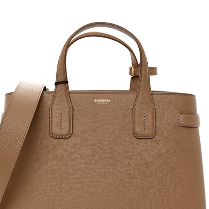 Burberry Grainy Calfskin House Check Small Banner Tote Camel 7 of 9