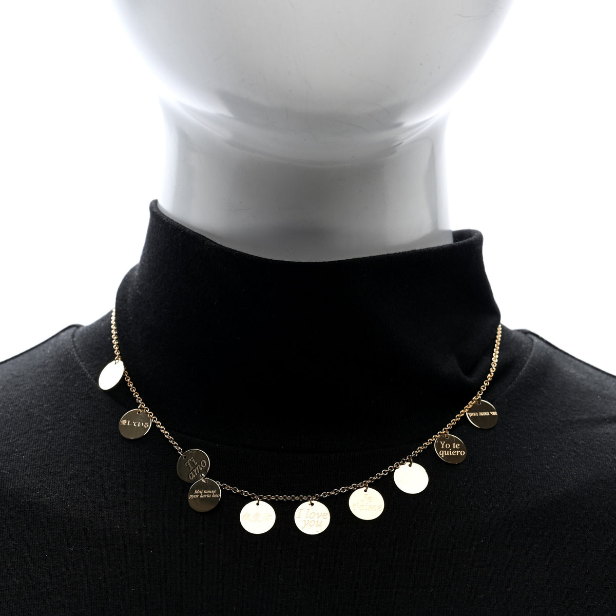 18K Yellow Gold Love Plus Charm Necklace