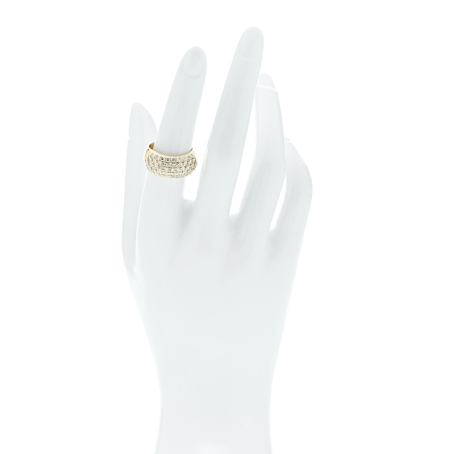 Parker & West by FASHIONPHILE 18K Yellow Gold Diamond 1.68ctw Five Row Ring 53 6.5 2 of 10