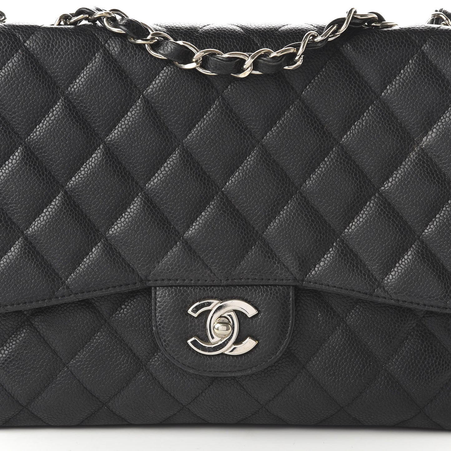 Caviar Quilted Jumbo Single Flap Black