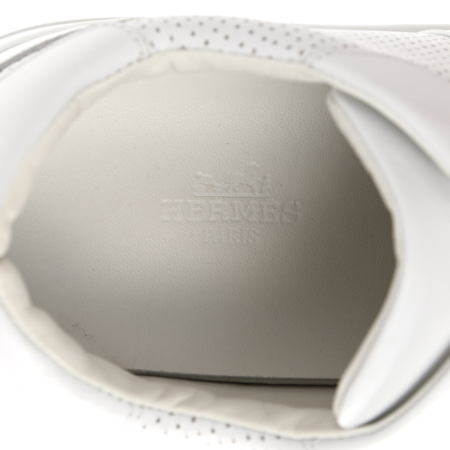 Hermes Calfskin Perforated Day Sneakers 36 White 7 of 12